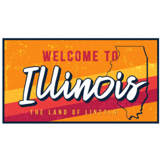 Welcome To Illinois Vintage Rusty Metal Sticker