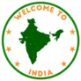 Welcome To India Stamp Circle Sticker