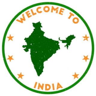 Welcome To India Stamp Circle Sticker