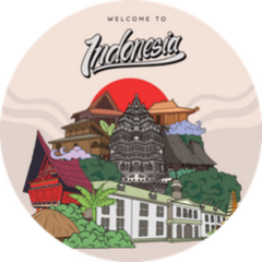 Welcome To Indonesia Landmark Sticker