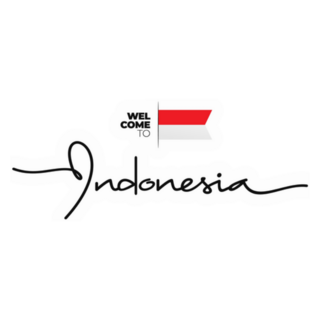 Welcome To Indonesia Modern Calligraphic Sticker