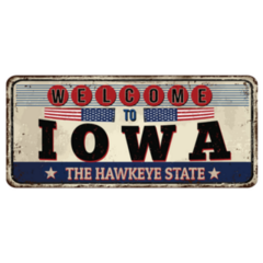 Welcome To Iowa Vintage Rusty Metal Sign Sticker