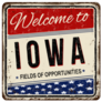 Welcome To Iowa Vintage Rusty Sign Sticker