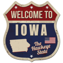 Welcome To Iowa Vintage Rusty Sticker