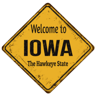 Welcome To Iowa Yellow Diamond Sign Sticker
