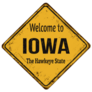 Welcome To Iowa Yellow Diamond Sign Sticker