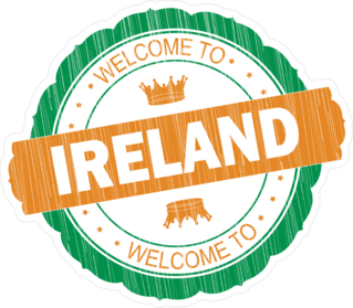 Welcome To Ireland Flag Stamp Sticker