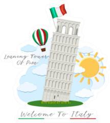 Welcome To Italy Leaning Tower Of Pisa Sticker