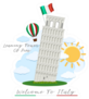 Welcome To Italy Leaning Tower Of Pisa Sticker