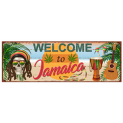 Welcome To Jamaica Metal Sign Sticker