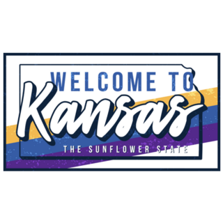 Welcome To Kansas Vintage Illustration Sticker