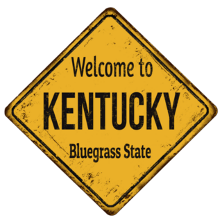 Welcome To Kentucky Bluegrass State Sign Sticker
