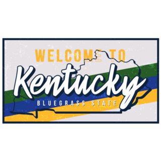 Welcome To Kentucky Grunge Typography Sticker