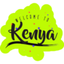 Welcome To Kenya Lettering And Stars Sticker