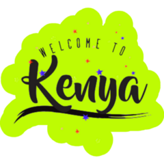 Welcome To Kenya Lettering And Stars Sticker