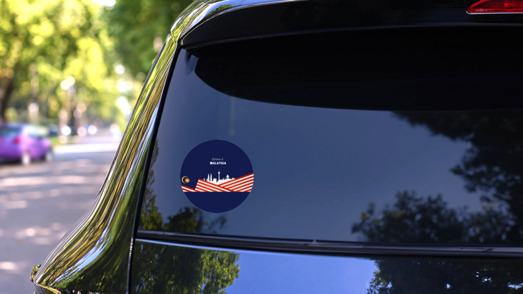 Welcome To Malaysia Sign Flag Sticker on a Rear Car Window (New) example