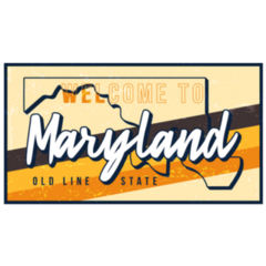 Welcome To Maryland Vintage Retro Sign Sticker