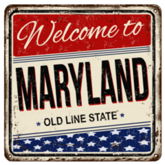 Welcome To Maryland Vintage Rusty Sticker