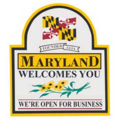 Welcome To Maryland Were Open For Business Sticker