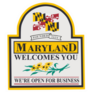 Welcome To Maryland Were Open For Business Sticker