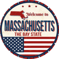 Welcome To Massachusetts The Bay State USA Sticker