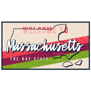 Welcome To Massachusetts Vintage Typography Sticker