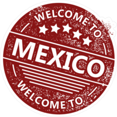 Welcome To Mexico Grunge Stamp Sticker