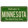 Welcome To Minnesota Green Sign Sticker