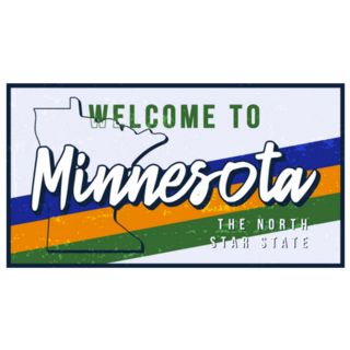 Welcome To Minnesota Purple Yellow Stripes Sticker