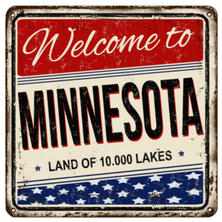 Welcome To Minnesota Vintage USA Sign Sticker