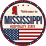 Welcome To Mississippi Patriotic Burst Sticker