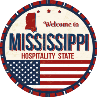 Welcome To Mississippi Patriotic Burst Sticker