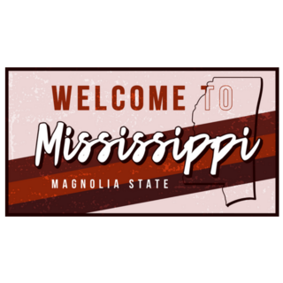 Welcome To Mississippi Pink Red Stripe Sticker