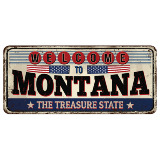 Welcome To Montana Patriotic Sign Sticker