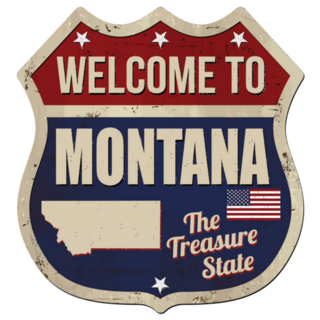 Welcome To Montana Vintage Rusty Metal Sign USA Sticker