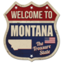 Welcome To Montana Vintage Rusty Metal Sign USA Sticker