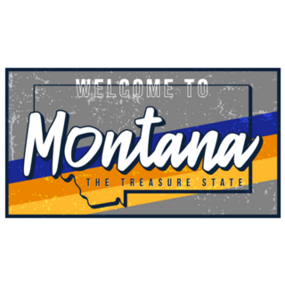 Welcome To Montana Yellow Stripe Sticker