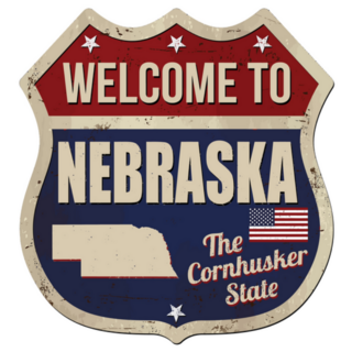 Welcome To Nebraska Cornhusker State Sign Sticker