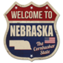 Welcome To Nebraska Cornhusker State Sign Sticker