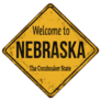 Welcome To Nebraska The Cornhusker State Yellow Sign Sticker