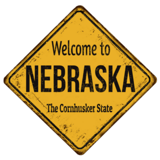 Welcome To Nebraska The Cornhusker State Yellow Sign Sticker
