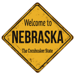 Welcome To Nebraska The Cornhusker State Yellow Sign Sticker