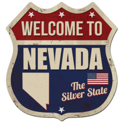 Welcome To Nevada Vintage Badge Shaped Sticker