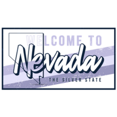 Welcome To Nevada Vintage White And Purple Sticker