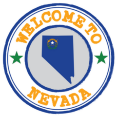 Welcome To Nevada With States Flag On Map Sticker