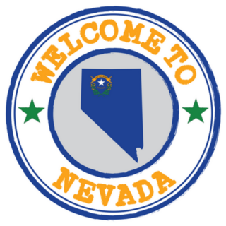 Welcome To Nevada With States Flag On Map Sticker