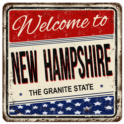 Welcome To New Hampshire Vintage Sign Sticker