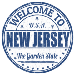 Welcome To New Jersey Blue Grunge Stamp Sticker