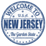 Welcome To New Jersey Blue Grunge Stamp Sticker