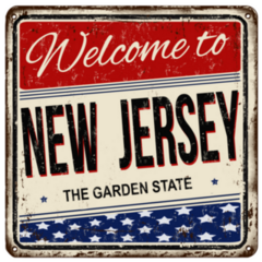 Welcome To New Jersey Square Vintage Sticker